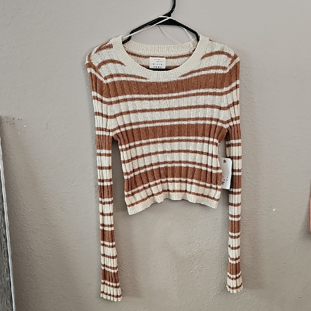 Billabong Brown and Cream Knit Sweater